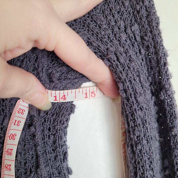 Free People womens grey popcorn knit duster cardigan Size small - Picture 9 of 10